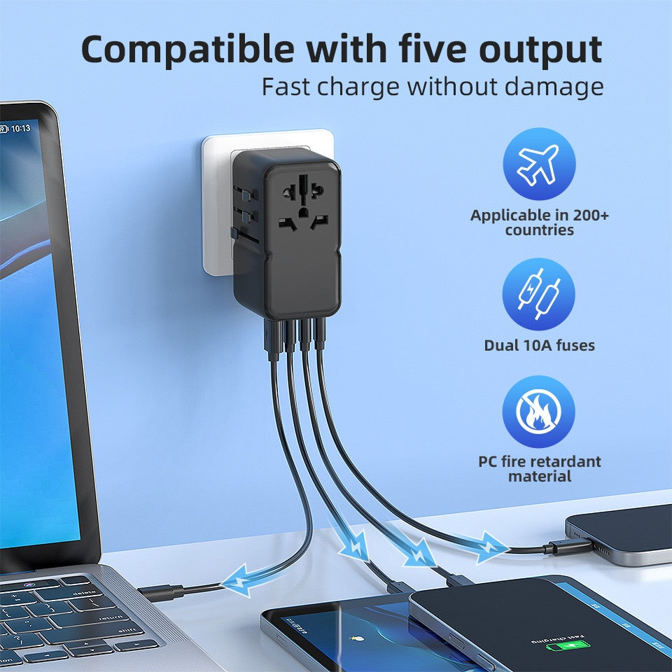 ZOYIU 5in1 140W Multiple travel Power Adapter