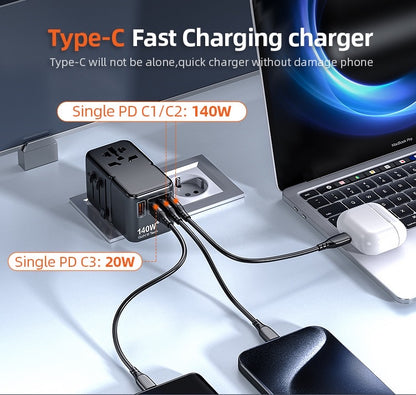 ZOYIU 5in1 140W Multiple travel Power Adapter