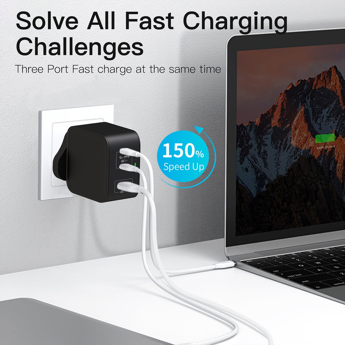 ZOYIU 3in1 65W GaN Wall Charger